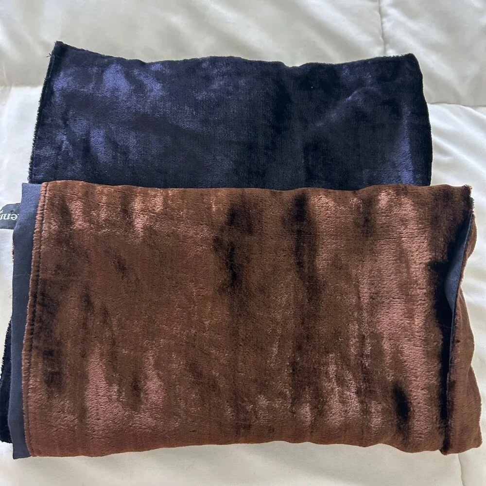 Kenneth Cole Collection Scarf Black Brown Colorblock Rayon Soft Lightweight Luxe